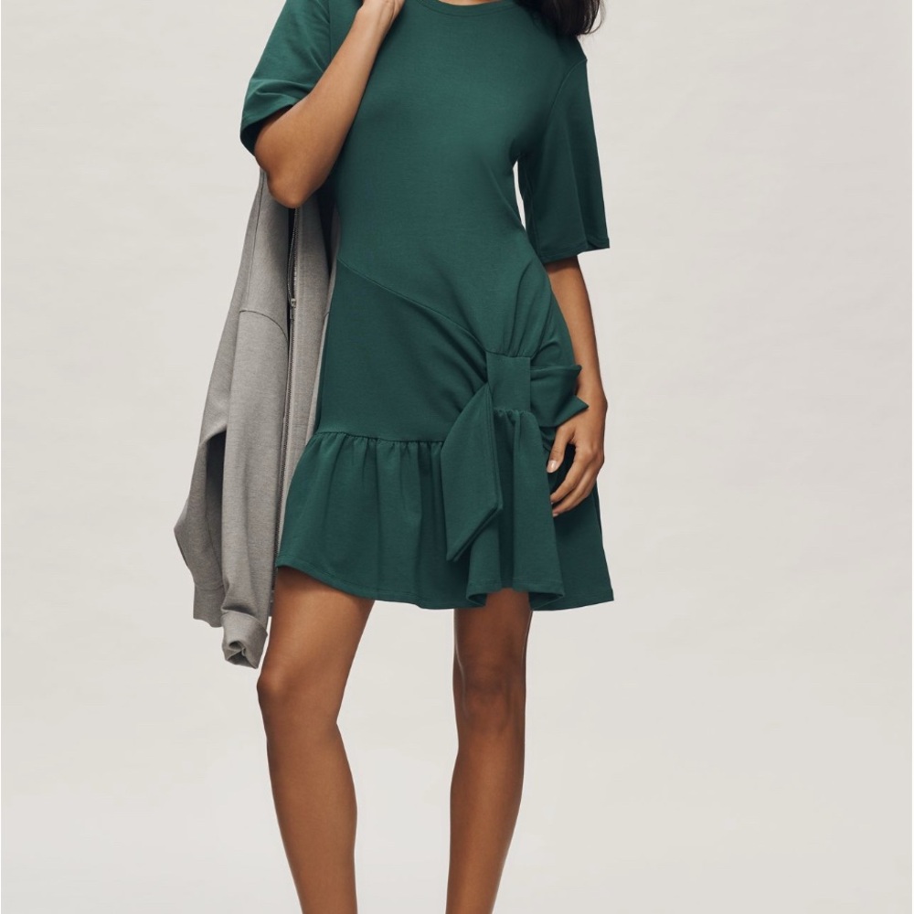NWT Anthropologie Green Mini Dress with bow